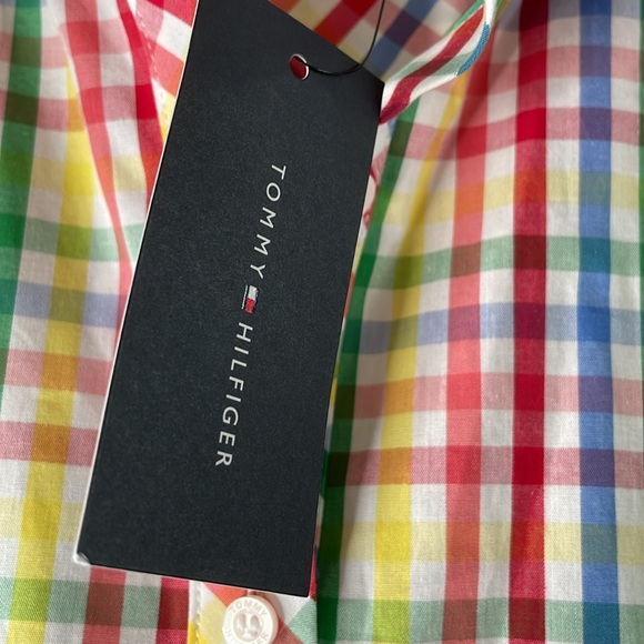 NWT Tommy Hilfiger Red Blue White Yellow Gingham Sleeveless Mini Dress Size 18W - Picture 5 of 8